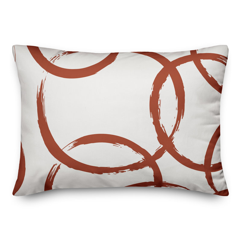 Ducret Geometric Outdoor Reversible Throw Pillow, Orange/Red