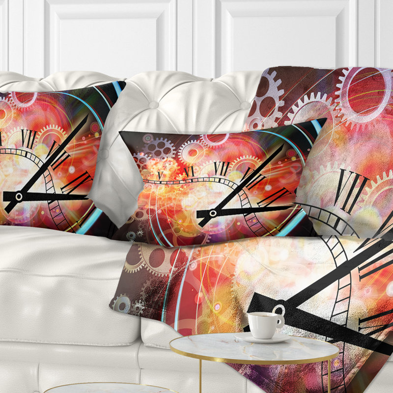 Interesting Clock - Abstract Printed Throw Pillow