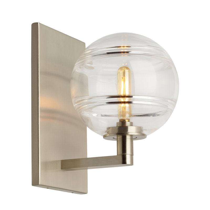 Sedona 1 - Light LED Armed Sconce, Satin Nickel, Clear, Yes