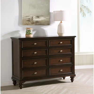 Guanciale 8-drawer Dresser Cabinet Dark Oak