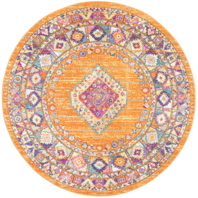 Christa Southwestern Orange/Fuchsia Area Rug