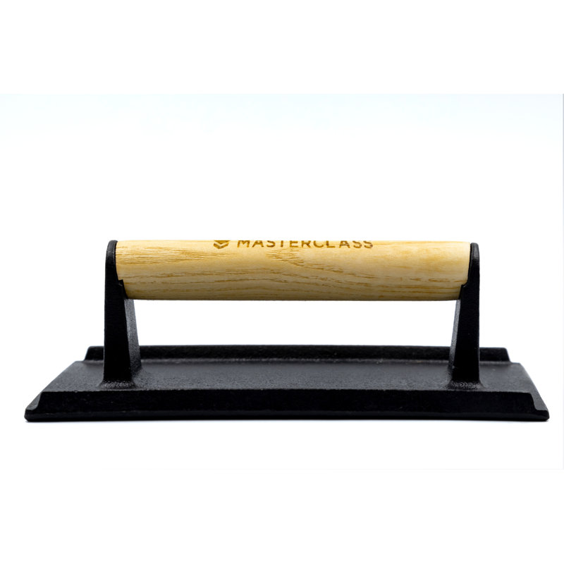 MasterClass Cast Iron Grill Press with Wooden Handle