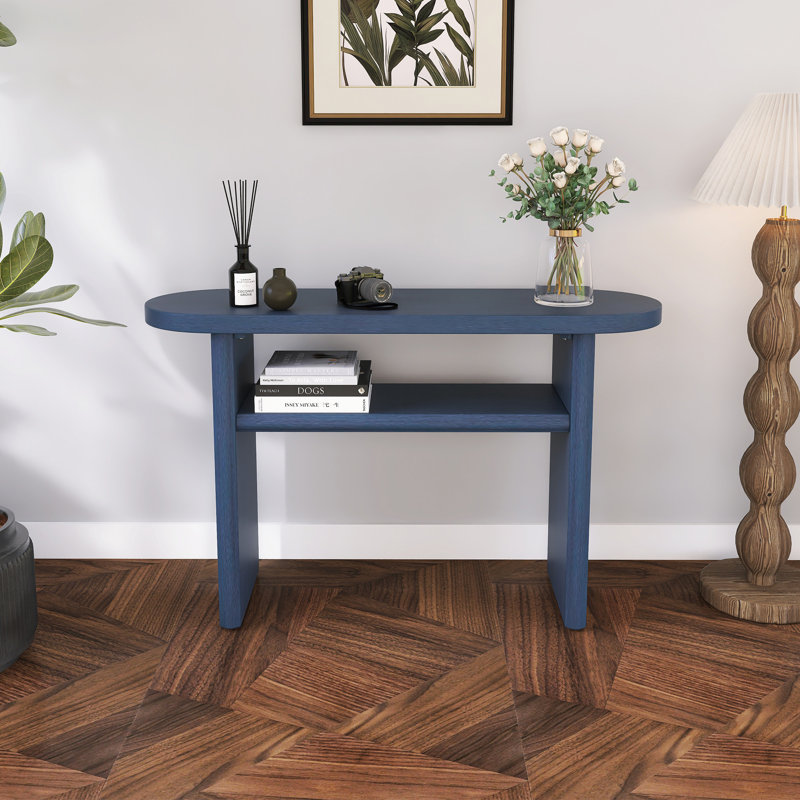 47.8'' Console Table With Shelf, Navy Blue