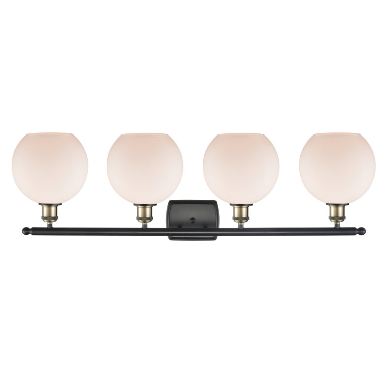 Cindi 4 - Light Vanity Light, Matte White, Incandescent, Black Antique Brass