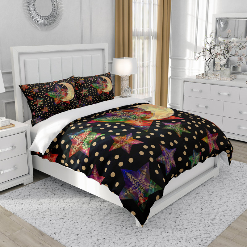 Polyester Dots Duvet Cover, Queen Duvet Cover + 2 Shams