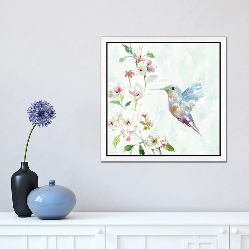 Hummingbird Ii by Carol Robinson - Painting on Canvas, 66.04 cm H x 66.04 cm W, White Framed