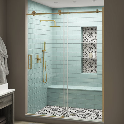 Porte de douche coulissante simple sans cadre avec abat-jour Coraline XL