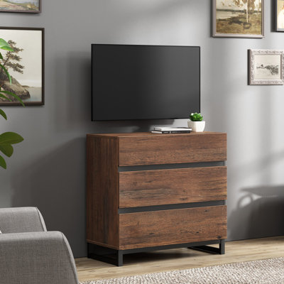 Aadam Modern TV Stand For Tvs Up To 40 Inch, Entertainment Center TV Console With 3 Drawers And Metal Base, Media Console For Living Room, Bedroom