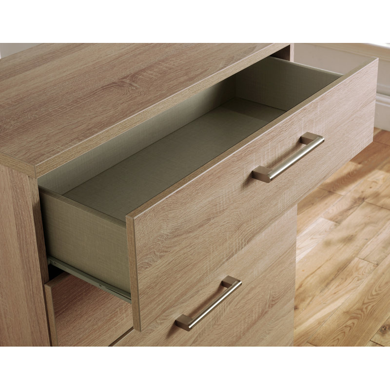 Fully Assembled Aliveya 5 - Drawer Chest of Drawers, Bardolino Oak