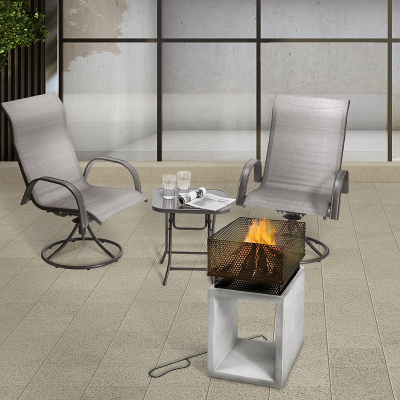 Square Concrete Wood Burning Smokeless Fire Pit