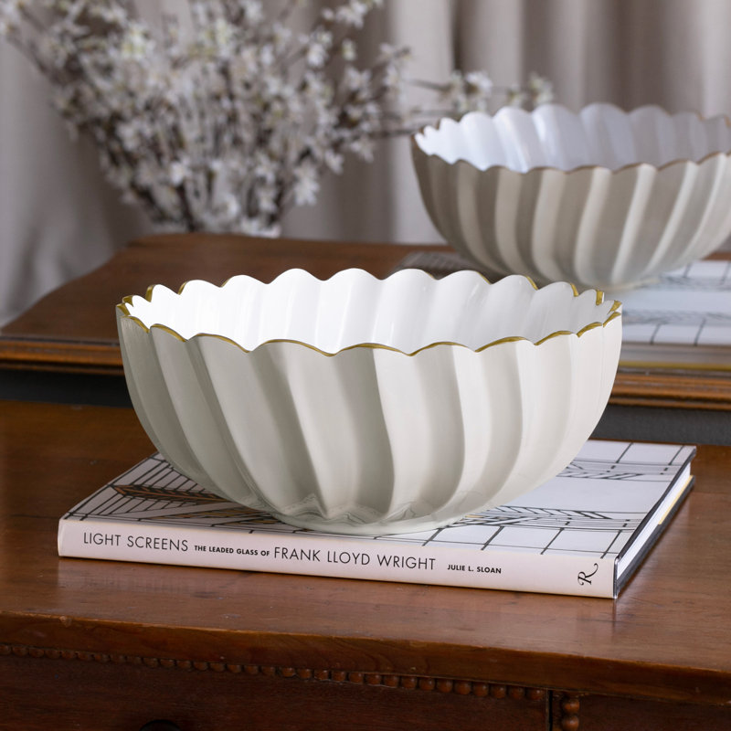 Encanto Serving Bowl, Cream/White, 10.25"