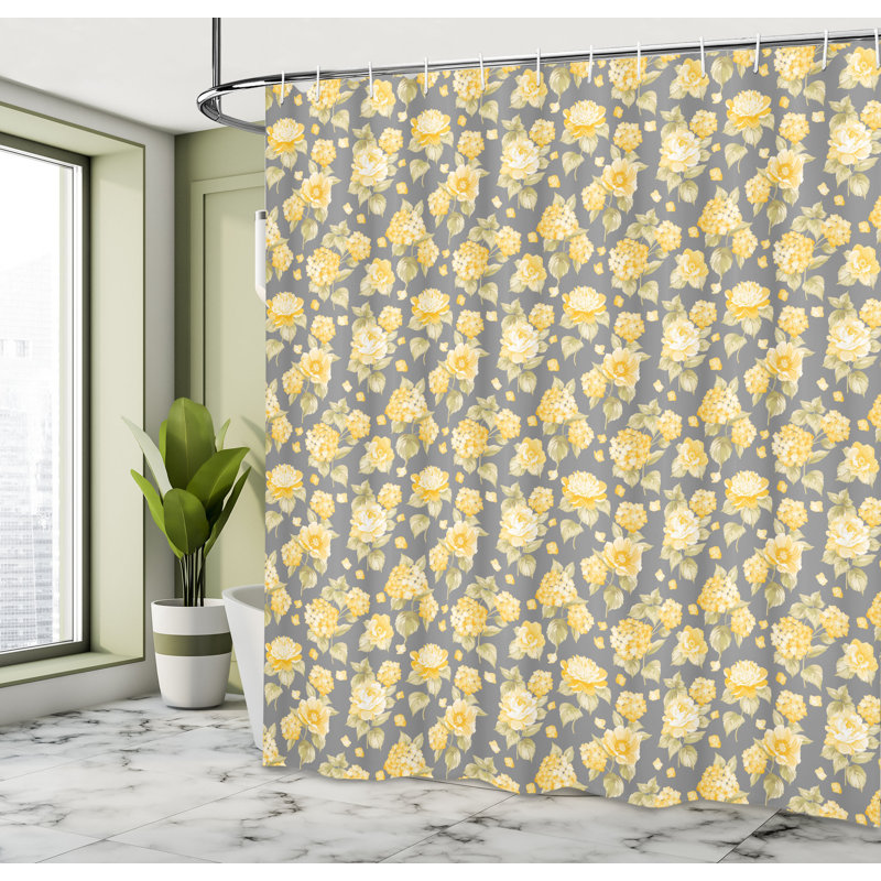 Shower Curtain with Hooks Included, 70"H x 69"W