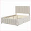 Lit plateforme tapissier pleine grandeur avec lit gigogne simple & amp; 3 tiroirs, beige - aucun sommier requis-1809308904