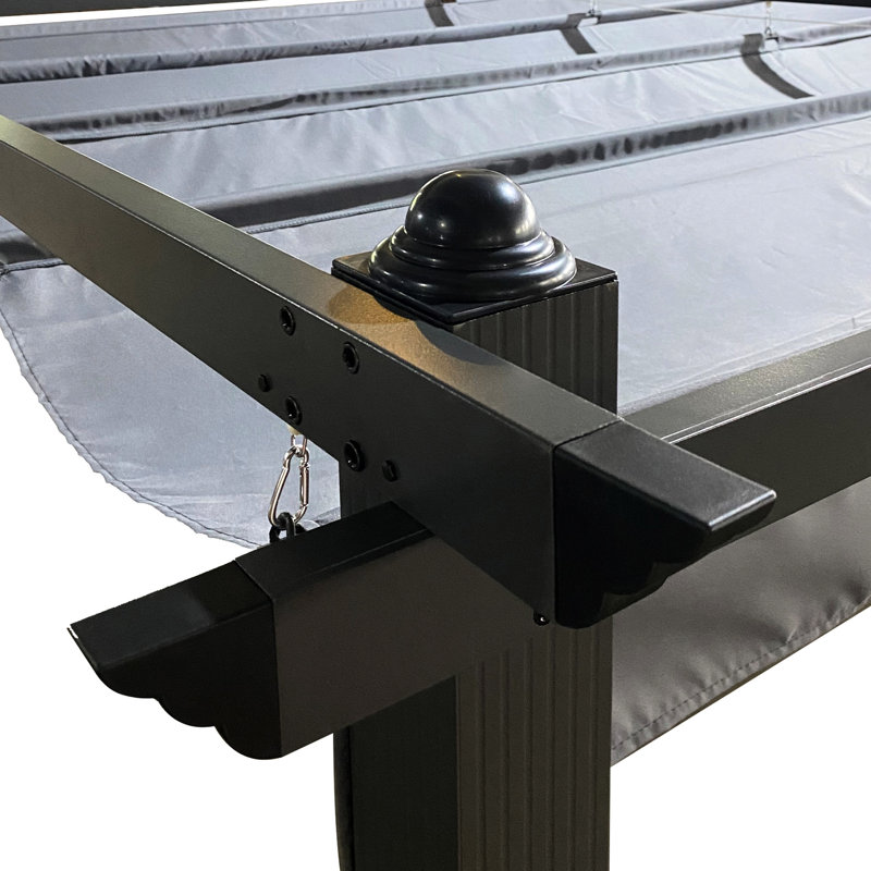 Auvent extérieur de remplacement pour pergola 13 x 10 pi - gris, soleil, housse facile à installer, installation