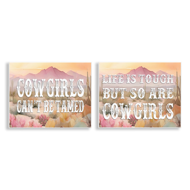  "Tough Cowgirls", ensemble d'art mural par lettres et lignes