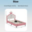 Lit simple princesse avec cadre en bois et tête de lit capitonnée-1904418589