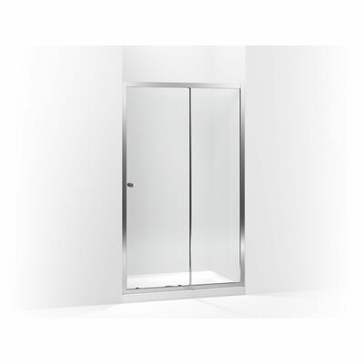 Whiston 48 In. x 74-7/8 In. Frameless Sliding Shower Door in Silver Frame Finish with Smooth/Clear Glass Texture -  Sterling by Kohler, K-572106-48S-G05