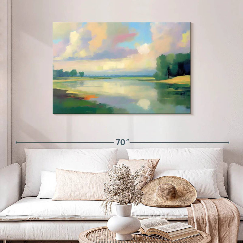 Paysage abstrait de la rivière Alvord Pastel, H 30 po x l 45 po
