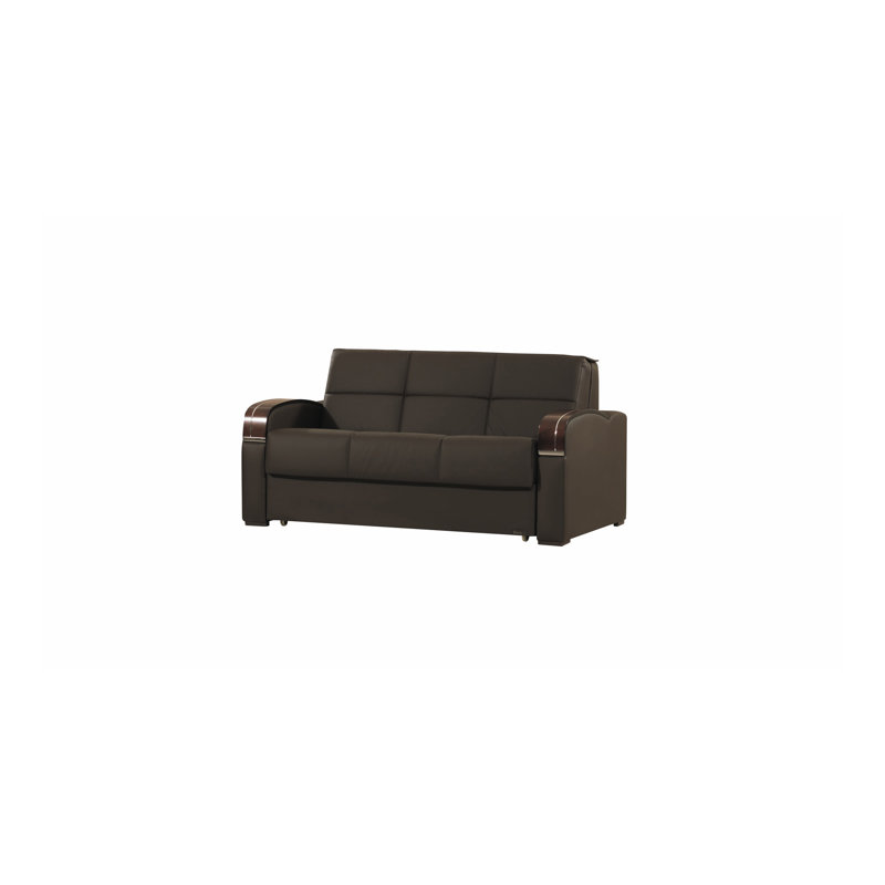 Causeuse convertible avec rangement en polyuréthane brun Primenest, Brun