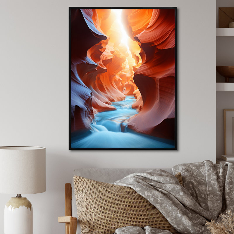 Canyon, éternelle étreinte III - Paysage et nature, art mural dans le salon, H 32 po x l 24 po x P 1 po, Cadre flottant noir