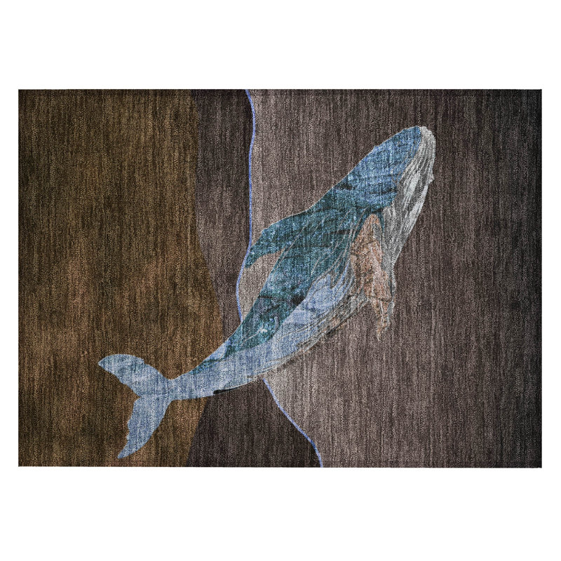 Machine Washable Indoor/Outdoor Xhevrie Brown Rug, Rectangle 1'8" x 2'6"