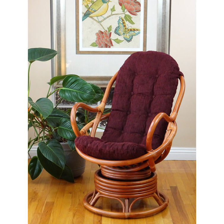 Bayou Breeze Ariyelle Swivel Papasan Accent Chair with Extra Thick