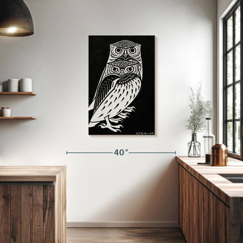 Brampt Two Owls 1921, 36" H x 24" W