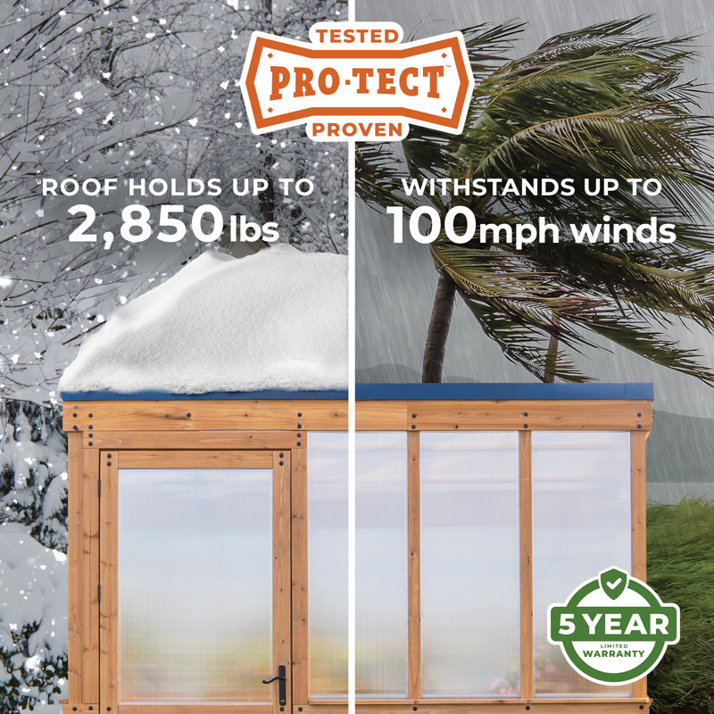 9 x 6 Cedar Wood and Polycarbonate Greenhouse