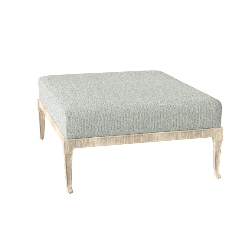 Wiltshire Outdoor Ottoman, Weathered White, Canvas Navy Sunbrella® Canvas
