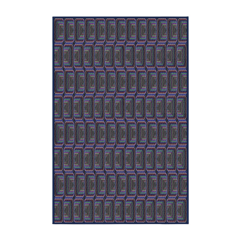 Gris géométrique/Tapis décoratif pourpre, Rectangle 2 pi x 5 pi