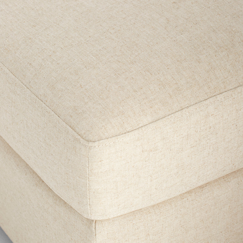 Sovente Square Ottoman, Natural Linen