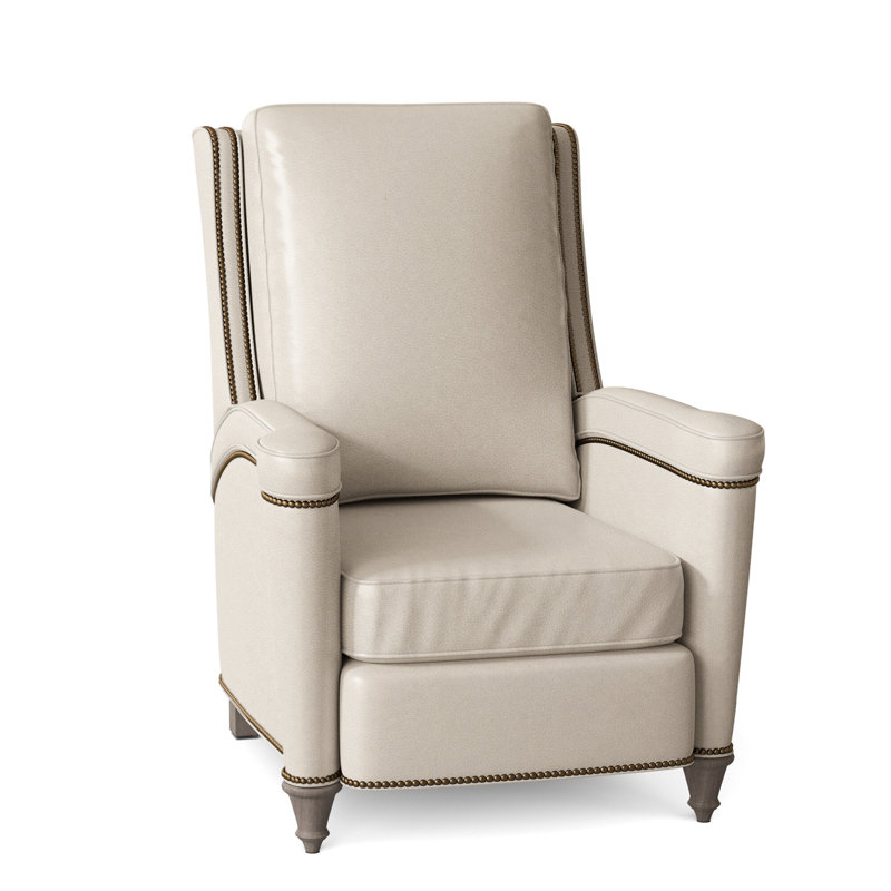 Mayes Recliner, Aline Fumo Genuine Leather, Stone, French Natural
