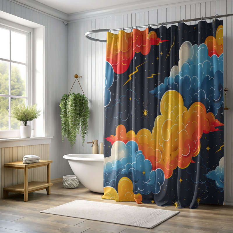 Rideau de douche Dreamland Sky - Premium, H 74 po x l 71 po