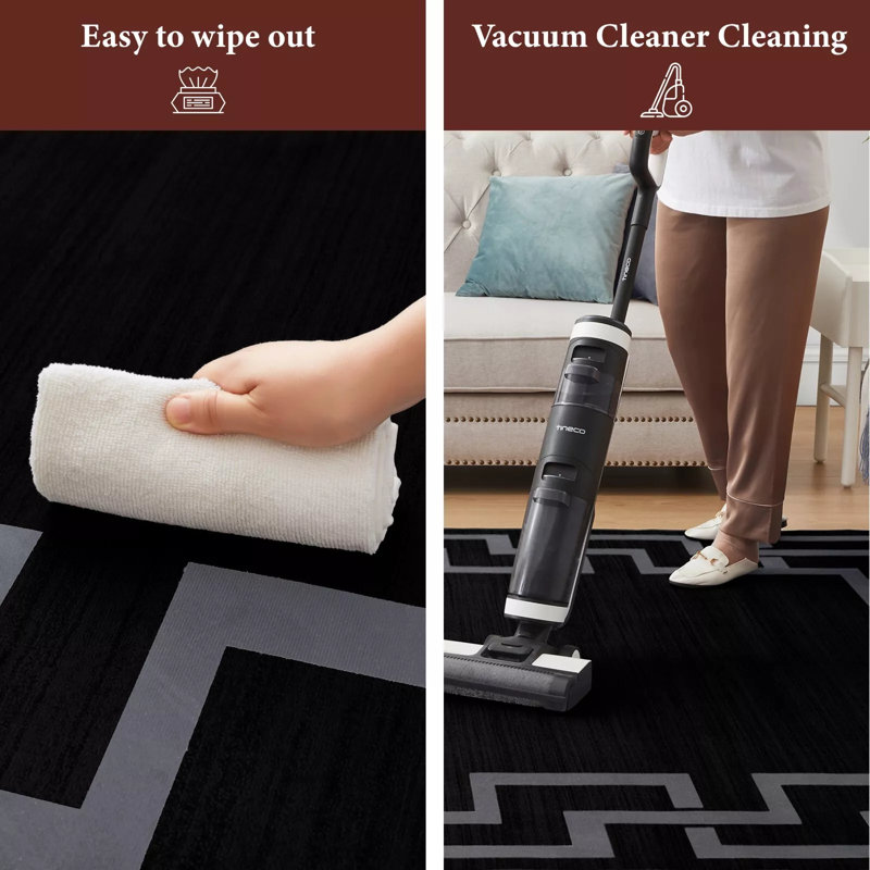 Demetriona Washable Abstract Area Rug – Low-Pile, Non-Slip, Stain-Resistant, Rectangle 160 x 230 cm