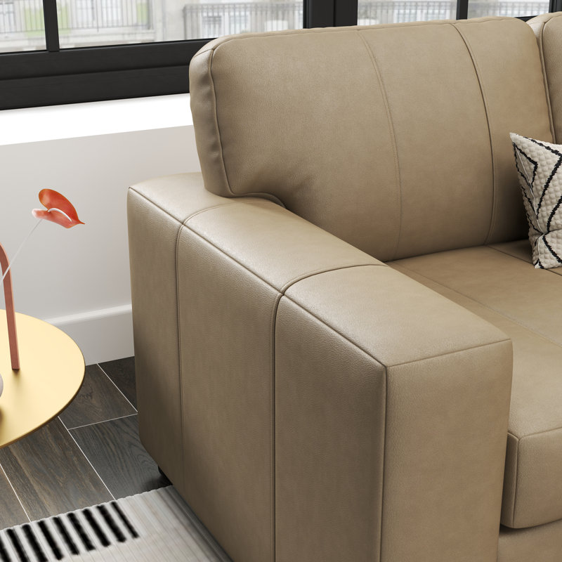 Causeuse en cuir Latitude Run® Caro, Beige