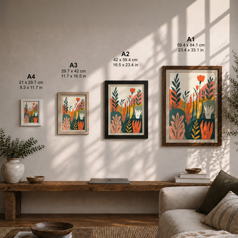 Arrangement Botanical - Framed Print, A1 - 84.1 x 59.4 cm, White
