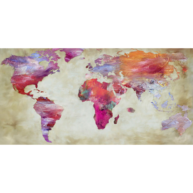 World In Colour by Joannoo - Wrapped Canvas Print, 60cm H x 120cm W x 4cm D