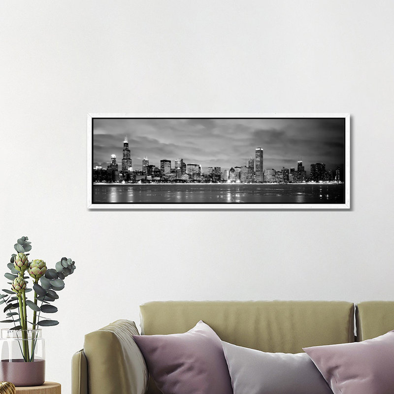 Panoramic Images 1 Piece Floater Frame Panoramic Wall Art on Canvas, 40.64 cm H x 121.92 cm W, White