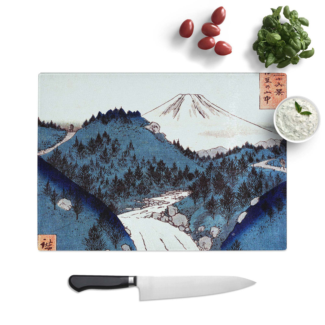 Tempered Glass View of Fuji by Utagawa Hiroshige Chopping Board