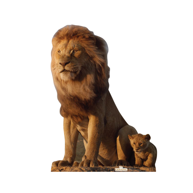 Accroche en carton très grand mufasa et young simba