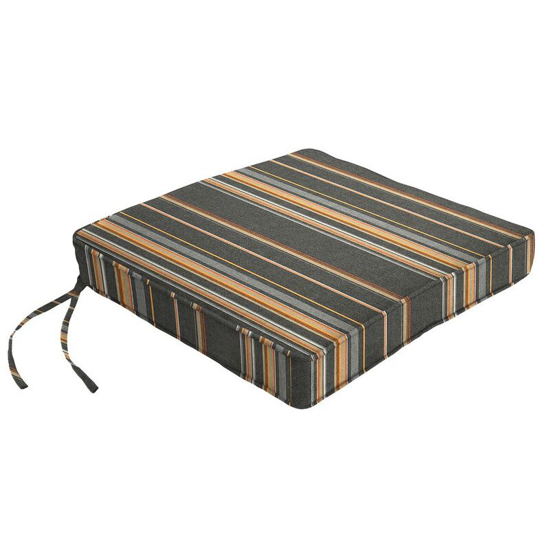 Sunbrella Dining Chair Cushion, 2.5" H x 19" W x 18" D, Milano Cobalt Stripe Sunbrella®