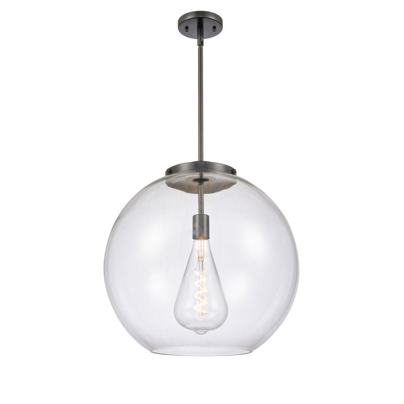 Luminaire suspendu simple à 1 lumière Ralph, Noir mat