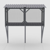 43.3" Solid Spruce Catio with Weatherproof Roof & 360° View, Window-Mounted for Indoor Cats