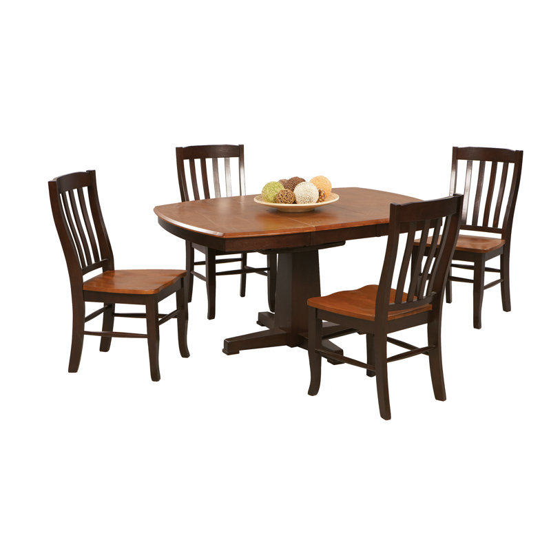 Thorne Extendable Solid Wood Dining Table, Chestnut/Espresso