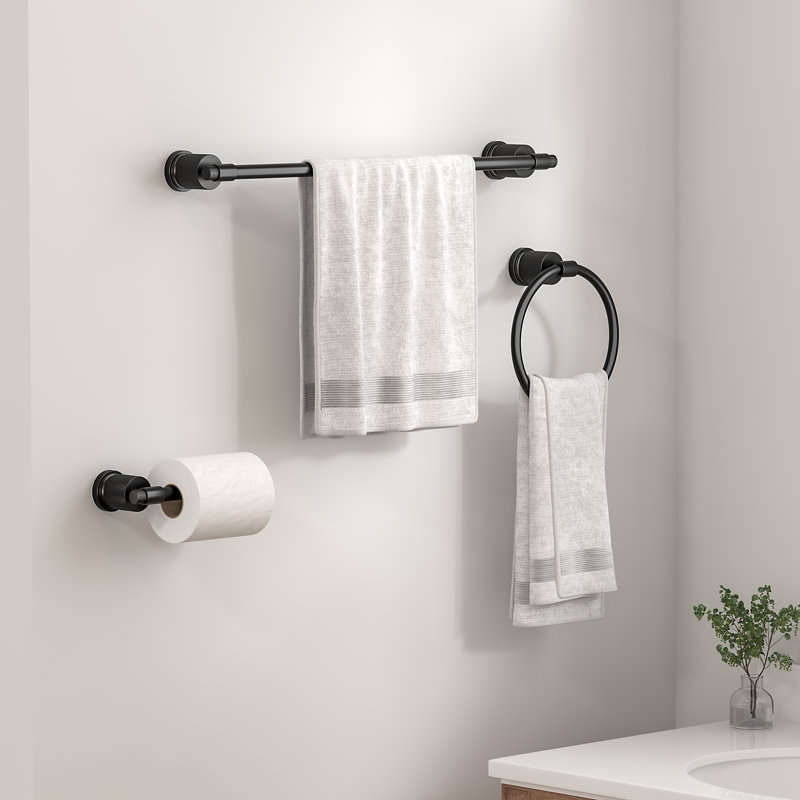 3 - Piece Bathroom Hardware Set, Black
