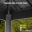 Gazebo extérieur 2,60 m, structure en aluminium avec 2 tablettes, gris, toit double, étagères, pour jardin, terrasse ou patio.