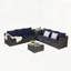 Ensemble modulaire d'extérieur tissé en forme de L pour patio, ensemble de conversation avec table d'angle-1935987179
