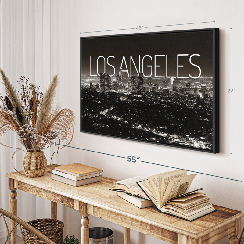 LA Night Mood sur toile, H 29 po x l 43 po, Cadre flottant