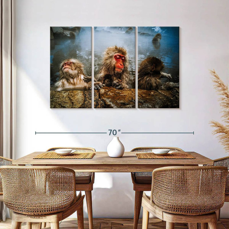 Brampt Japanese Macaque Monkeys, 36" H x 57" W