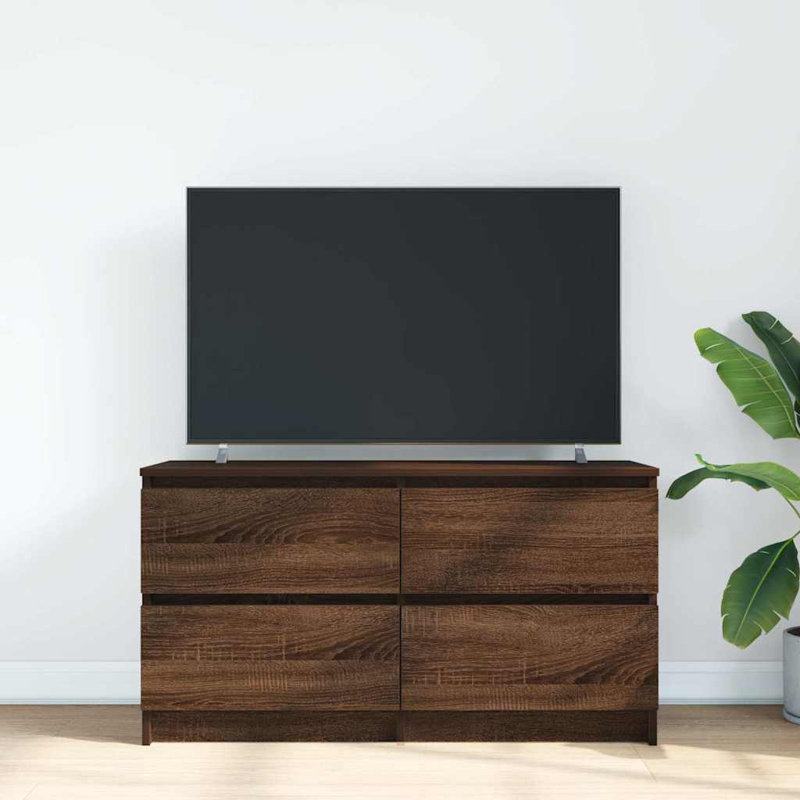 TV Cabinet 100X35x54 Cm Engineered Wood, Brown Oak